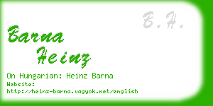 barna heinz business card